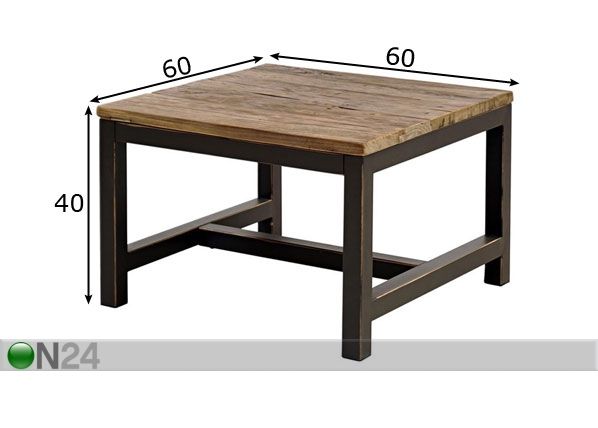 Sohvapöytä Vintage 60x60 cm mitat