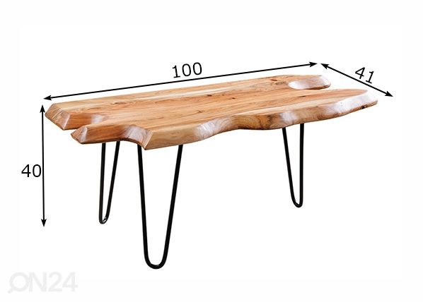 Sohvapöytä Wild 100x41 cm mitat