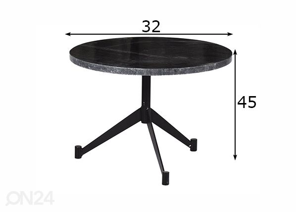 Sohvapöytä Yara Ø 32 cm mitat