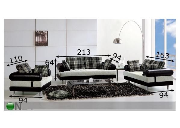 Sohvaryhmä 1+2+3 mitat