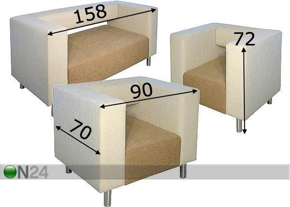 Sohvaryhmä 2+1+1 mitat