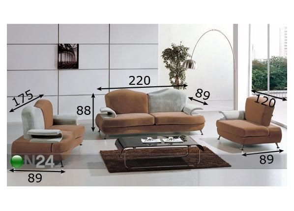 Sohvaryhmä 3+2+1 mitat