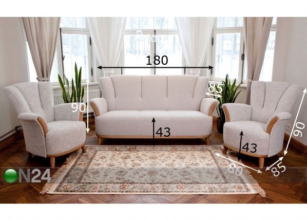 Sohvaryhmä AMALIA 3+1+1 mitat