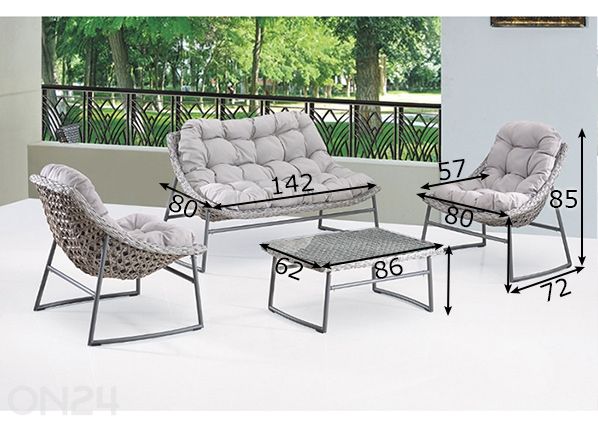 Sohvaryhmä GUADELOUPE mitat