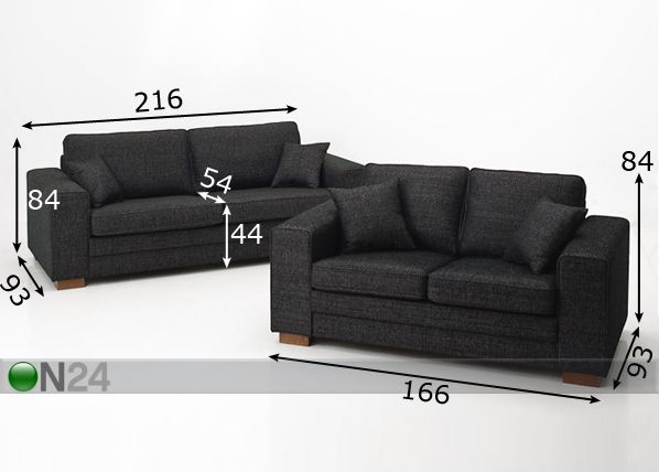 Sohvaryhmä OONA 3+2 mitat