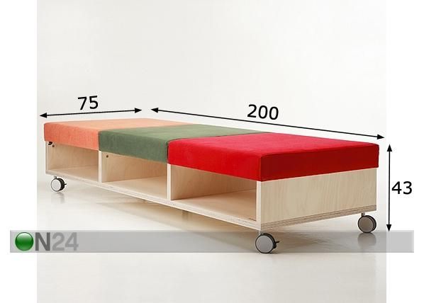 Sohvasänky STEN 75x200 cm mitat