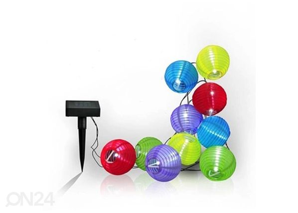 Solarvalosarja 10xLED, värilliset pallot