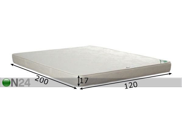 STROMA joustinpatja MATALA, EKOLOGINEN 120x200 cm mitat