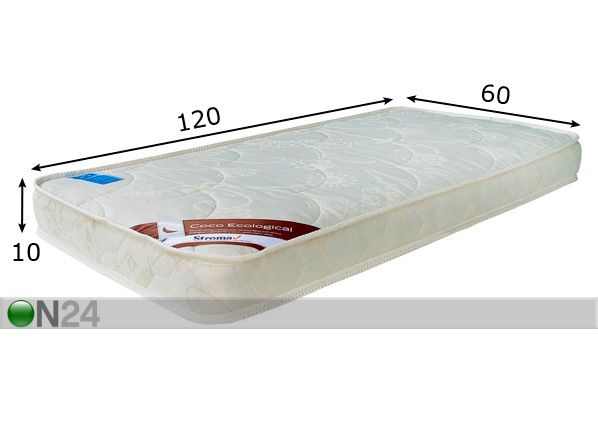 STROMA lastenpatja KOOKOS EKOLOGINEN 60x120 cm mitat