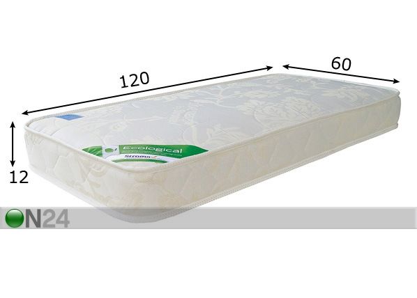 STROMA lastenpatja ORTOPEDINEN EKOLOGINEN 60x120 cm mitat