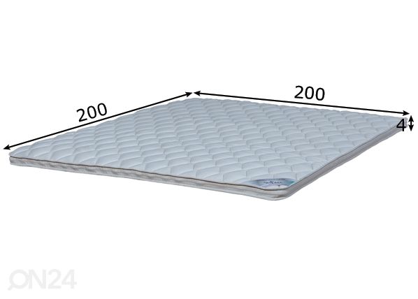 Stroma petauspatja Top Latex 200x200x4 cm mitat