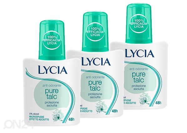 Suihkedeodorantti LYCIA PURE TALC 3x75ml