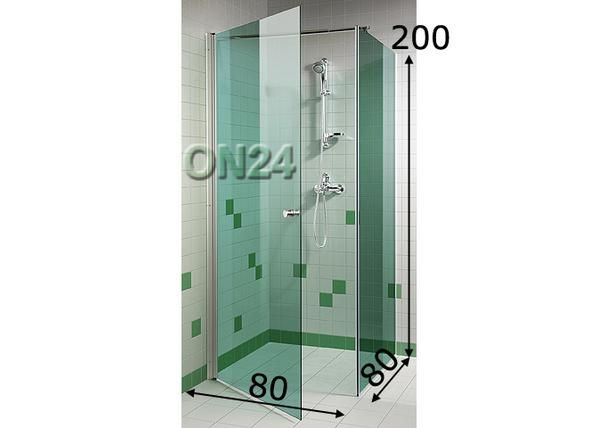 Suihkukulma 80x80x200 cm, vihreä mitat