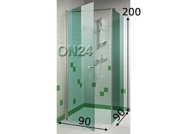 Suihkukulma 90x90x200 cm, vihreä mitat