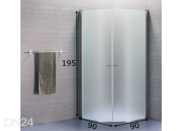 Suihkunurkka Alterna, kupera 90x90 cm mitat