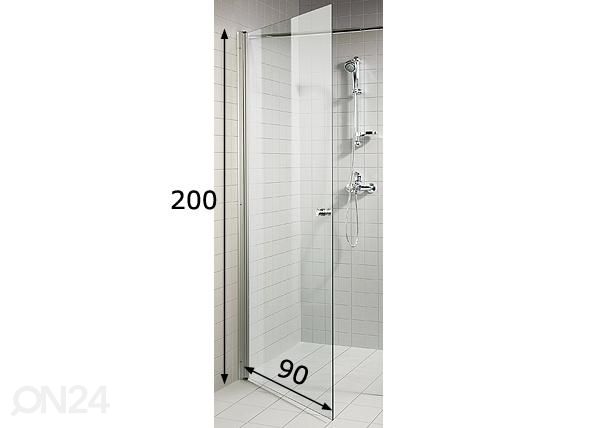 Suihkuovi 90 cm mitat