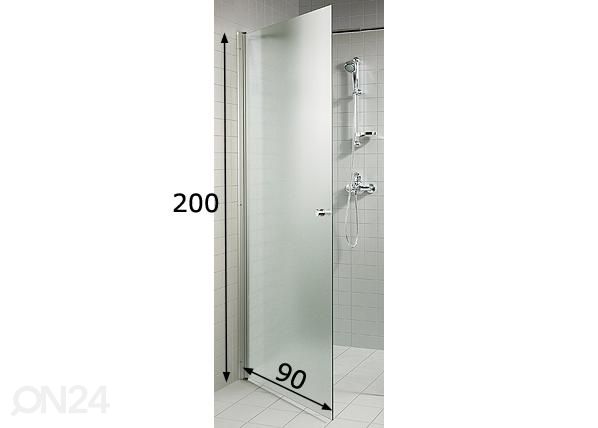 Suihkuovi 90 cm, matta mitat