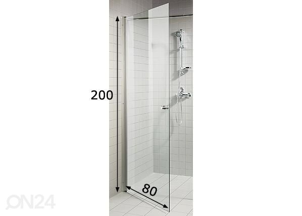 Suihkuovi, kirkas 80 cm mitat