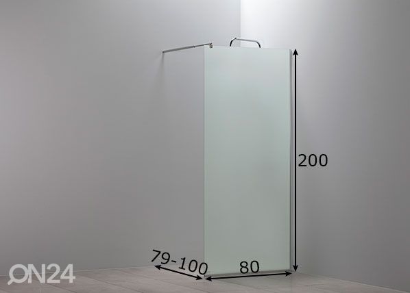 Suihkuseinä Conforto 80 cm, matta mitat