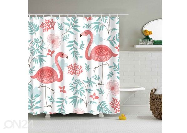 Suihkuverho FLAMINGO FLOWERS 150x180 cm