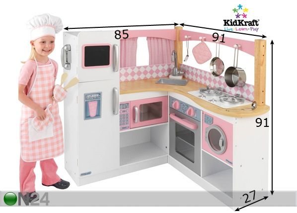Suuri leikkikeittlö KidKraft GOURMET mitat