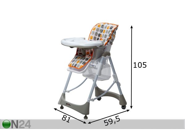 Syöttötuoli BRITTON HIP+ mitat