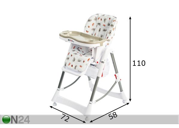 Syöttötuoli BRITTON® HIP KOALA mitat