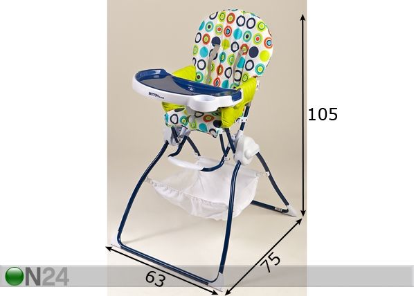 Syöttötuoli BRITTON SNACK CIRCLE mitat