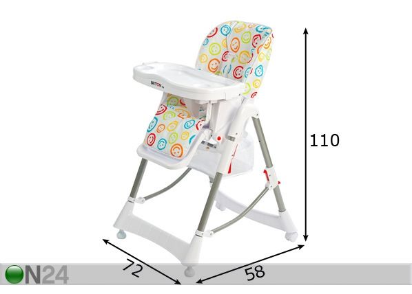 Syöttötuoli HIP SMILEY mitat