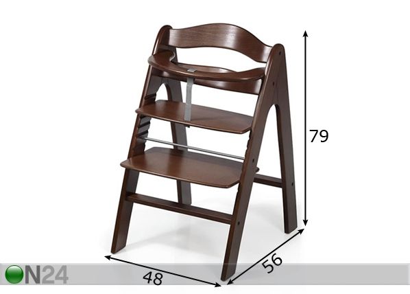 Syöttötuoli I'COO PHARO walnut mitat