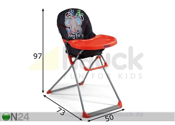 Syöttötuoli MAC BABY PLAYPARK mitat