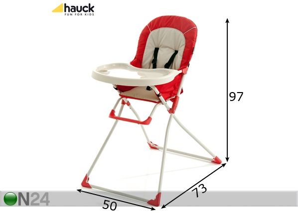 Syöttötuoli MAC BABY punainen mitat