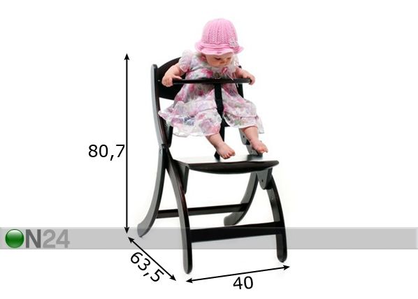 Syöttötuoli NINI mitat