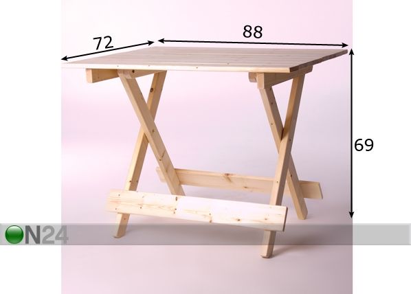 Taittopöytä 72x88 cm mitat