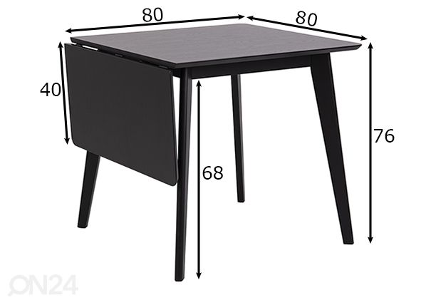 Taittopöytä Concord 80/120x80 cm mitat