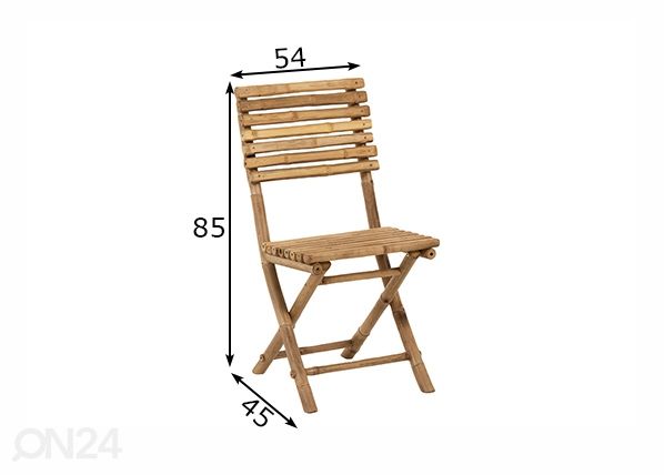 Taittotuoli Bamboo mitat