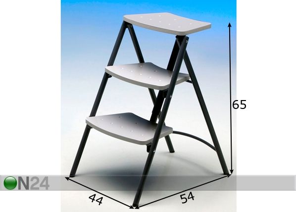Taittuva porrasjakkara SLIM h65 cm mitat