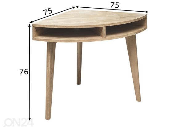 Tammi kulmapöytä Scan, valkoinen öljy mitat
