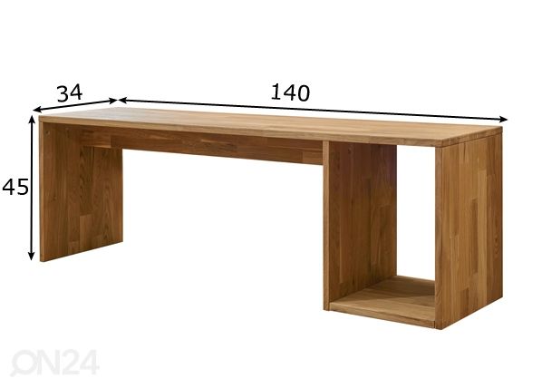 Tammi penkki Hans 140 cm mitat
