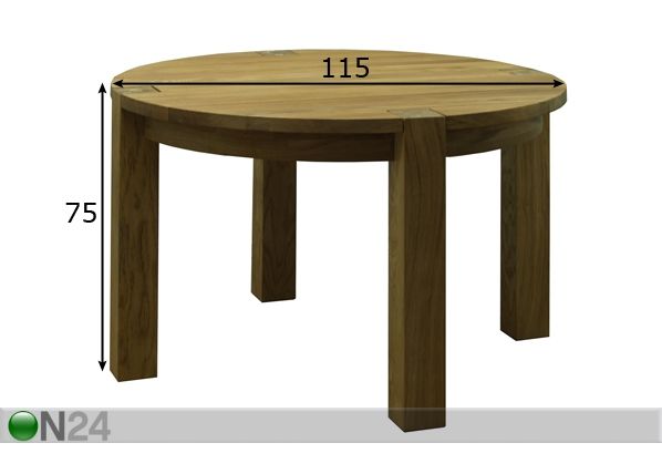 Tammi pöytä 115 cm mitat