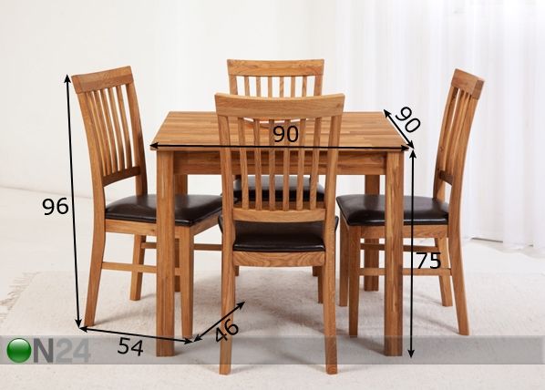 Tammi ruokailuryhmä Lem 6 mitat