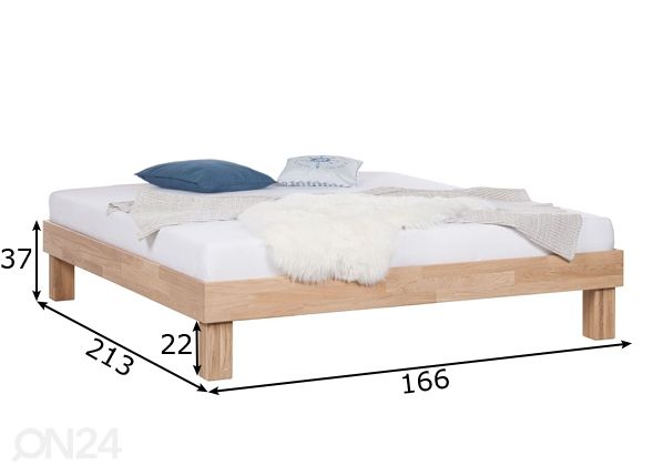 Tammi sänky Judith 160х200 cm, valkoinen öljy mitat