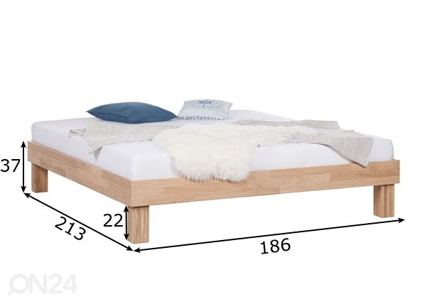 Tammi sänky Judith 180х200 cm, valkoinen öljy mitat
