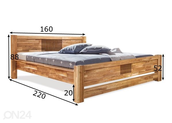 Tammi sänky Valencia 140х200 cm mitat