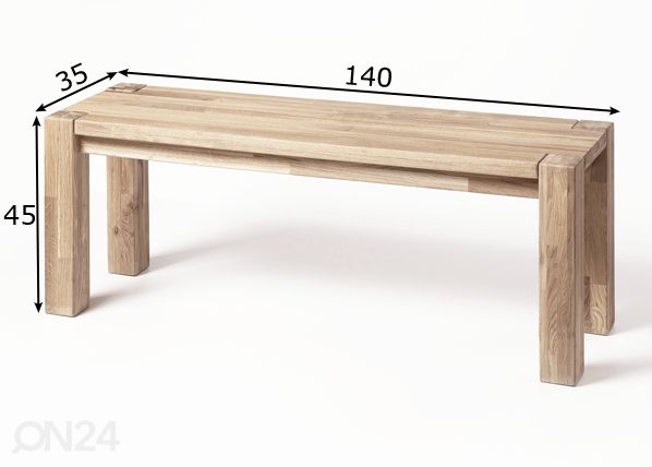 Tammipenkki Provence 01 140 cm, valkoinen öljy mitat