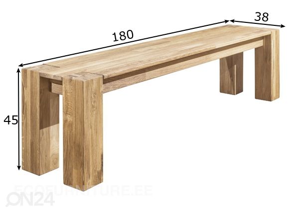 Tammipenkki Provence 03 180 cm, valkoinen öljy mitat