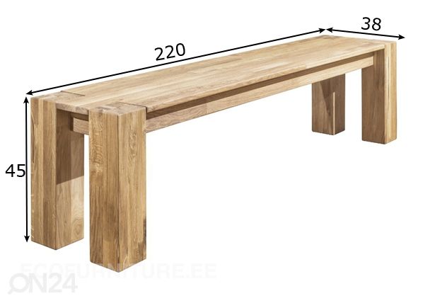 Tammipenkki Provence 03 220 cm, valkoinen öljy mitat