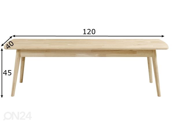 Tammipenkki Scan, valkoinen öljy 120 cm mitat