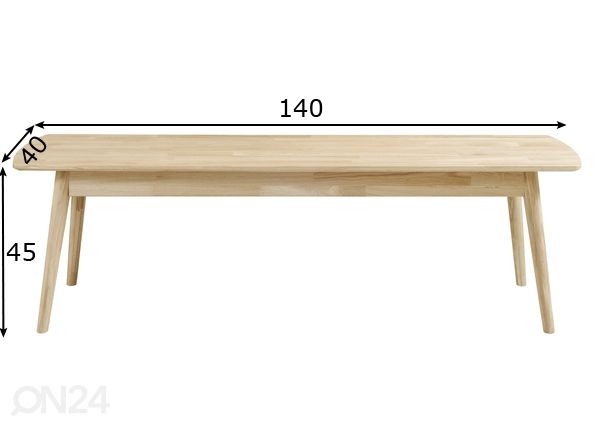 Tammipenkki Scan, valkoinen öljy 140 cm mitat