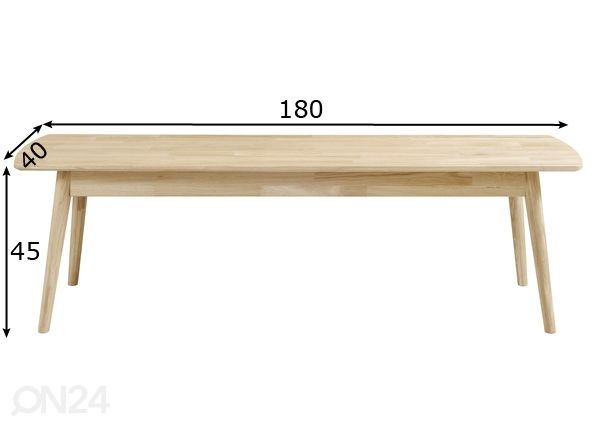 Tammipenkki Scan, valkoinen öljy 180 cm mitat